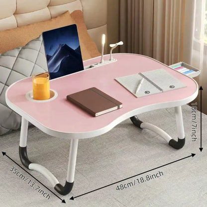 DYJ DAYIKA-S Portable Laptop Desk, With Card Slots And Cup Holders, A Folding Desk. Strong, Stable, Space-Saving, Suitable For Laptop Use On Bed, Simple Dining, Painting, Design, Etc.