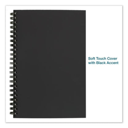 Wire bound Business Notebook, Wide/Legal Rule, Black Cover, 8" x 5", 80 Sheets