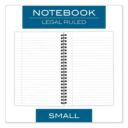 Wire bound Business Notebook, Wide/Legal Rule, Black Cover, 8" x 5", 80 Sheets