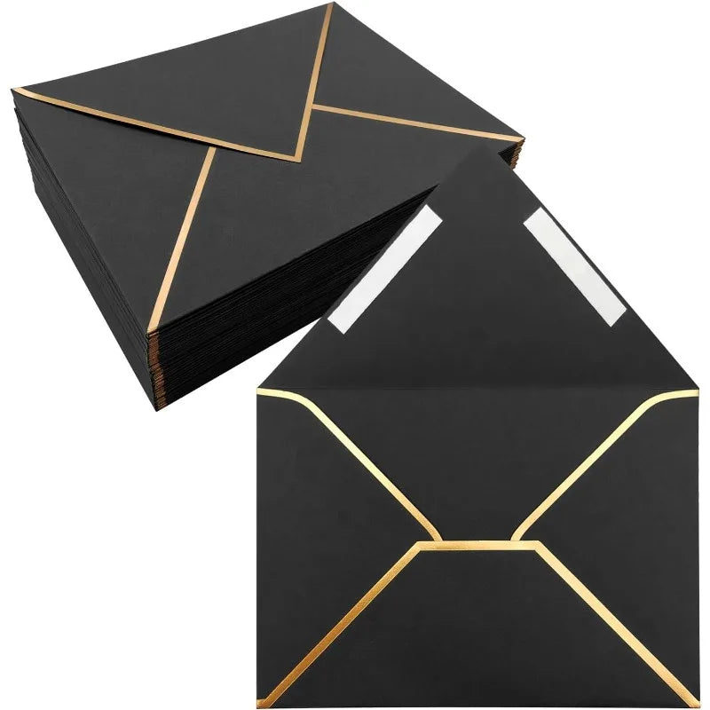 100 Pcs Western Style Envelopes Invitation Envelopes for Birthday Greeting Cards Postcards Letter Paper Party Invite Stationery Supplies