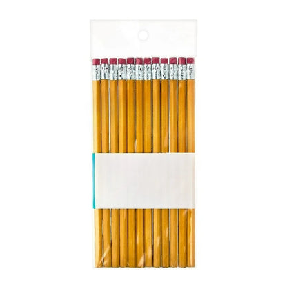 Unsharpened Wood Pencils, Lead, Yellow, 12 Count
