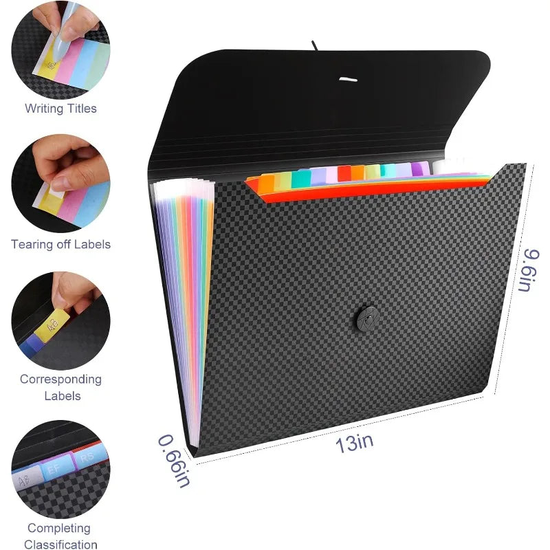 13 Pocket Expanding File Organizer, Accordion Document Folder