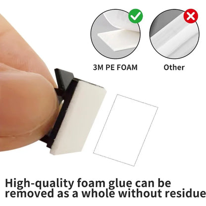 20 Pack Adhesive Cable Clips for Cord Management, Small Wire Holders for Desk Wall Car, Strong Sticky Cable Organizer for Phone Charger, USB, TV, Ethernet & More (20, Black)