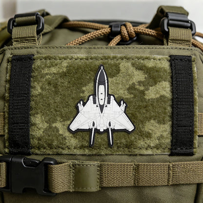 Fighter Jet Shaped PVC Morale Patch Hook & Loop Military Aircraft Patches For Backpack Clothing