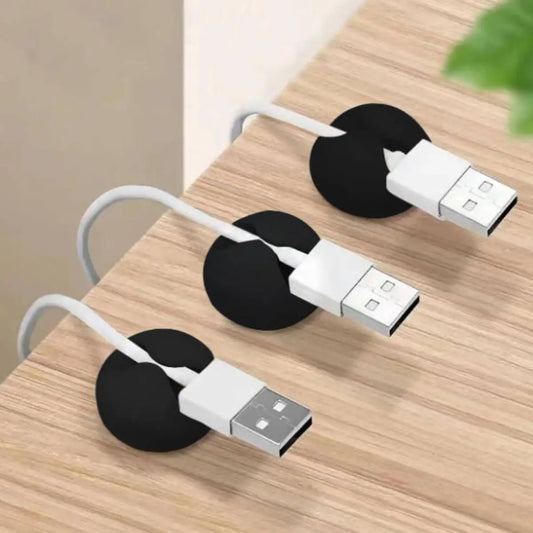 1Pc Round Self Adhesive Cable Clip, Desktop Wire Cord Holder Keeper, USB Charging Cable Organizer for Desk Cable Management