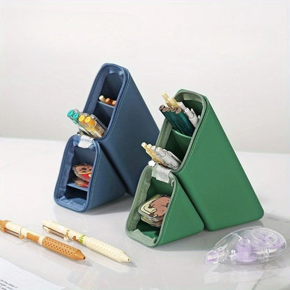 Large Capacity Soft Silicone Pencil Case Solid Fold Design Pencil Case Desktop Office School Pencil Case Foldable Pen Holder Compact Travel Case for Students Erasers Rulers Pens Notebooks