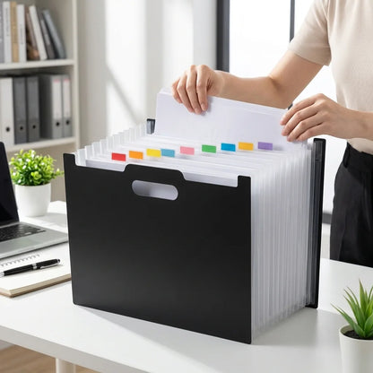 13/25-Slot Pocket Expanding File Folder,Large Capacity Expandable Rainbow Accordion Portable File Folder,Can Hold Binder with 2050 Sheets of Paper Capacity,Document Storage Bag,Suitable for Schools, Offices,Organizer,Home & M