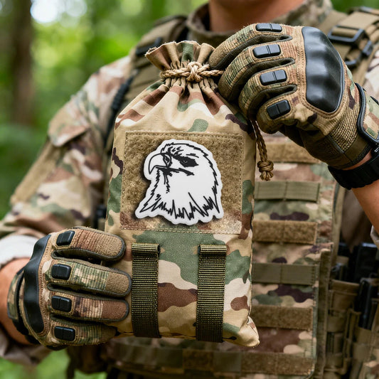 Luminous Eagle Head PVC Tactical Morale Patch Hook Backed For Jackets Vests Backpacks