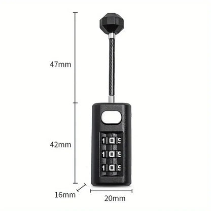2Pcs/Lot Mini Lock Resettable Coded Lock Backpack Zipper Lock Luggage Padlock Dormitory Cabinet Lock 3 Digit Password Lock