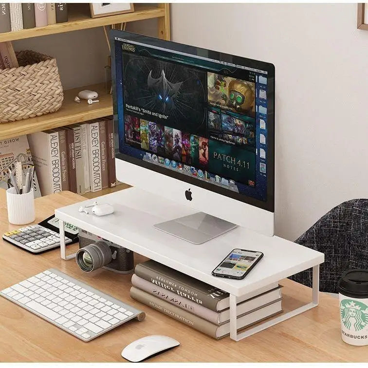 50cm Fixed-Height Monitor Stand Riser Heavy Duty Ergonomic Computer Screen Base Sturdy Desktop Storage Organizer Strong Load Bearing Laptop Holder Practical Office Accessories Workspace Desk Organization