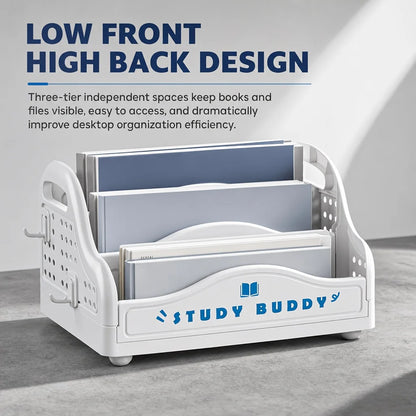 3-compartment desktop storage rack, new cute-style file basket, suitable for study rooms/offices, multi-functional desk organizer, bathroom storage rack, household organizer