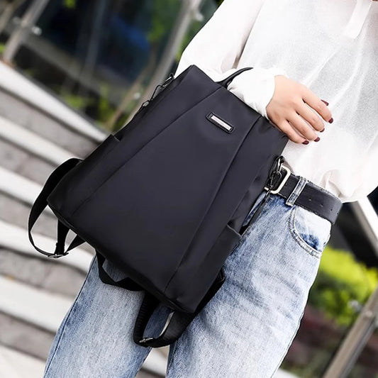 1pc Anti Theft Backpack Stylish Oxford Cloth School Bag for Women Daily Work Travel Hidden Zipper Secure Durable Lightweight