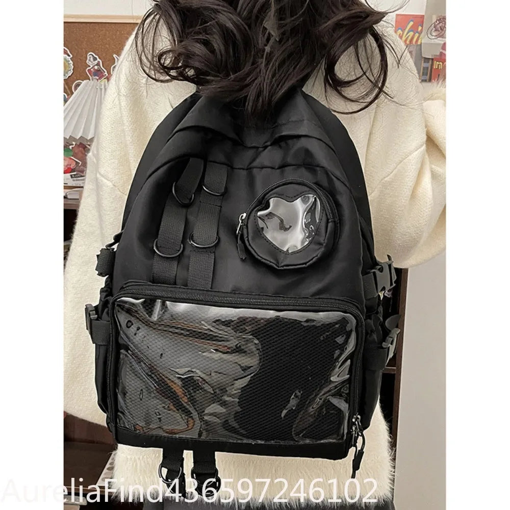 2026 New Kawaii Heart Transparent JK Itabag Backpack for Teen Girls Collage Style School Bag Women Laptop Backpack