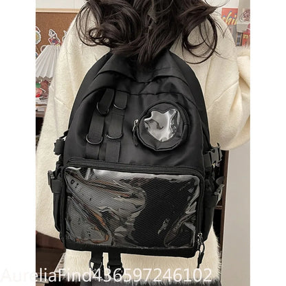 2026 New Kawaii Heart Transparent JK Itabag Backpack for Teen Girls Collage Style School Bag Women Laptop Backpack