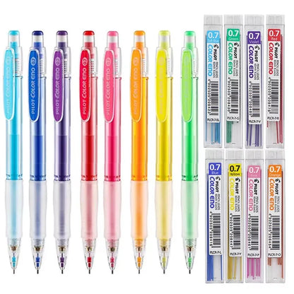 8pcs Japan PILOT Color Mechanical Pencil Set 0.7mm Color Lead HCR-197 Erasable Drawing Art Supplies Cute School Supplies Stationery