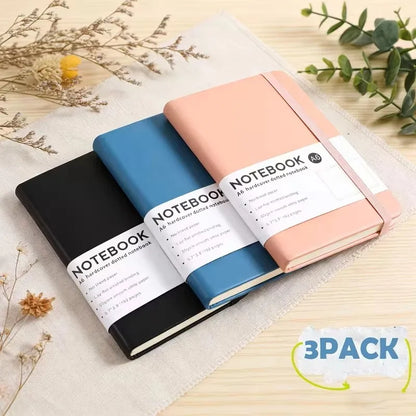 1‑Pack / 3‑Pack Hardcover Ruled Journal, Faux Leather Diary Notebook, 100 GSM Thick Lined Paper Writing Notepad for Office Work, Business Use for Men and Women