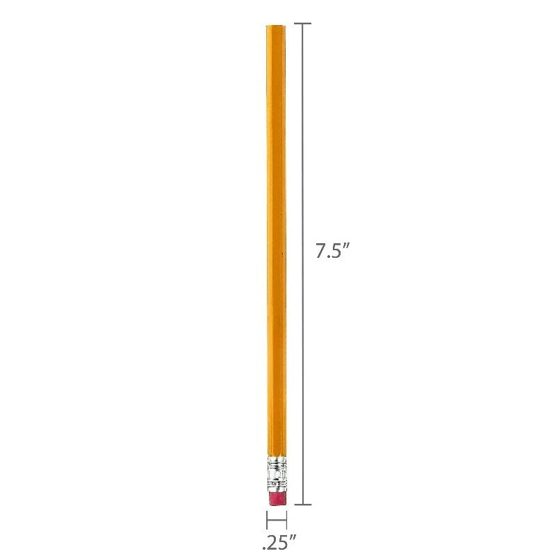 Unsharpened Wood Pencils, Lead, Yellow, 12 Count
