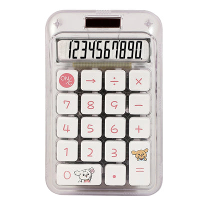 1pcs Transparent Color Solar Dual Power Calculator - Designed Cute And Compact, With Large Screen And Buttons, High-precision 10 Digit Number Capability, Suitable For Offices, Schools, And Homes