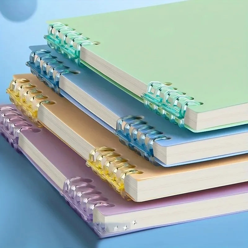 A5 Refillable Spiral Notebook - Top Coil Binding Lined Journal, Removable Tearable Pages for Notes, Planner Notepad for Office or School,