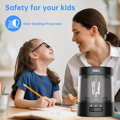 Deli Electric Pencil Sharpener Automatic USB Battery Operated Fast Sharp 3 Modes for Home Office School