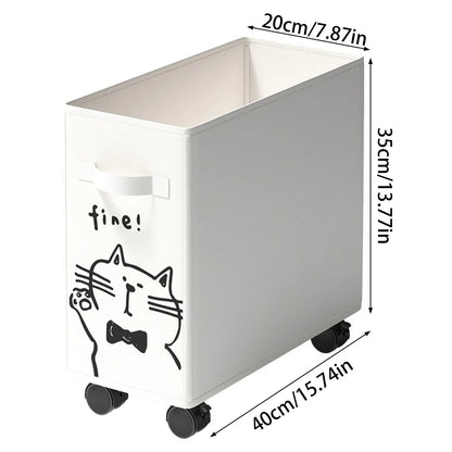 Office Storage Utility Cart Rolling Under Desk Organizer Basket Foldable Oxford Cloth Space Saving for Dorm Apartment Home