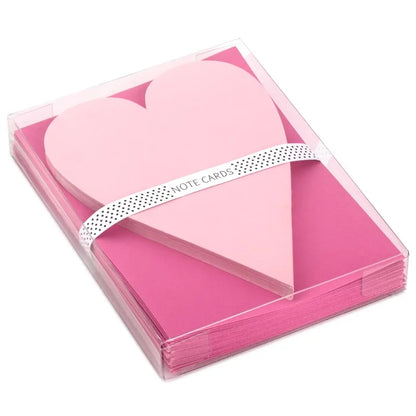 Flat Blank All Occasion Note Cards, Pink Heart, 24 Ct.