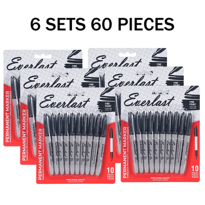 20/40/60-Pack Waterproof  Dual-Tip Permanent Markers, Quick-Drying, Waterproof & Smudge-Proof, for Office Marking, Note-Taking,