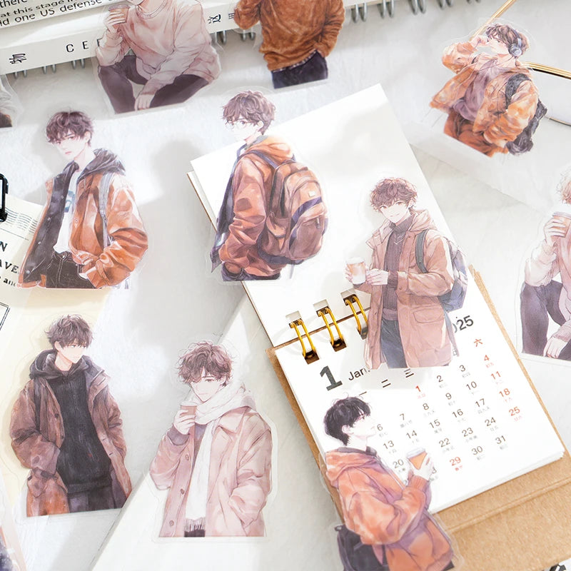 Mr Paper 120pcs/bag INS Handsome High School Boy Teenage Boy Theme Stickers Handbook DIY Phone Case Calendar Laotop Dairy Card