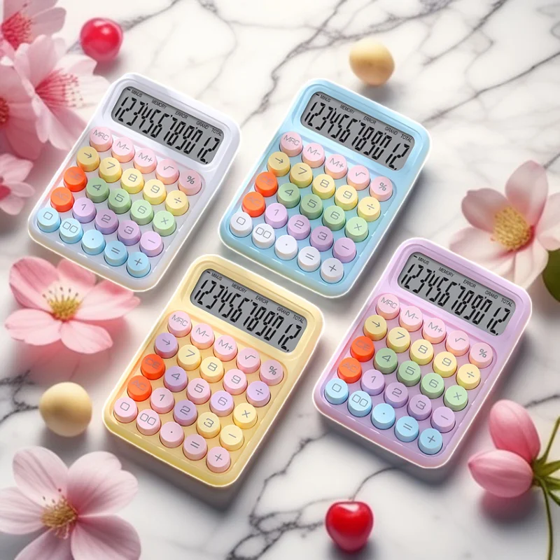 1pc 12-Digit Large Display Dopamine Calculator, Made Of High-Quality Material, Mechanical Keyboard, Suitable For School, Office, Retail