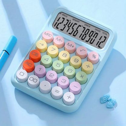 1pc 12-Digit Large Display Dopamine Calculator, Made Of High-Quality Material, Mechanical Keyboard, Suitable For School, Office, Retail