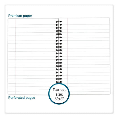 Wire bound Business Notebook, Wide/Legal Rule, Black Cover, 8" x 5", 80 Sheets