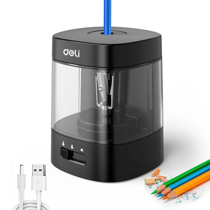 Deli Electric Pencil Sharpener Automatic USB Battery Operated Fast Sharp 3 Modes for Home Office School