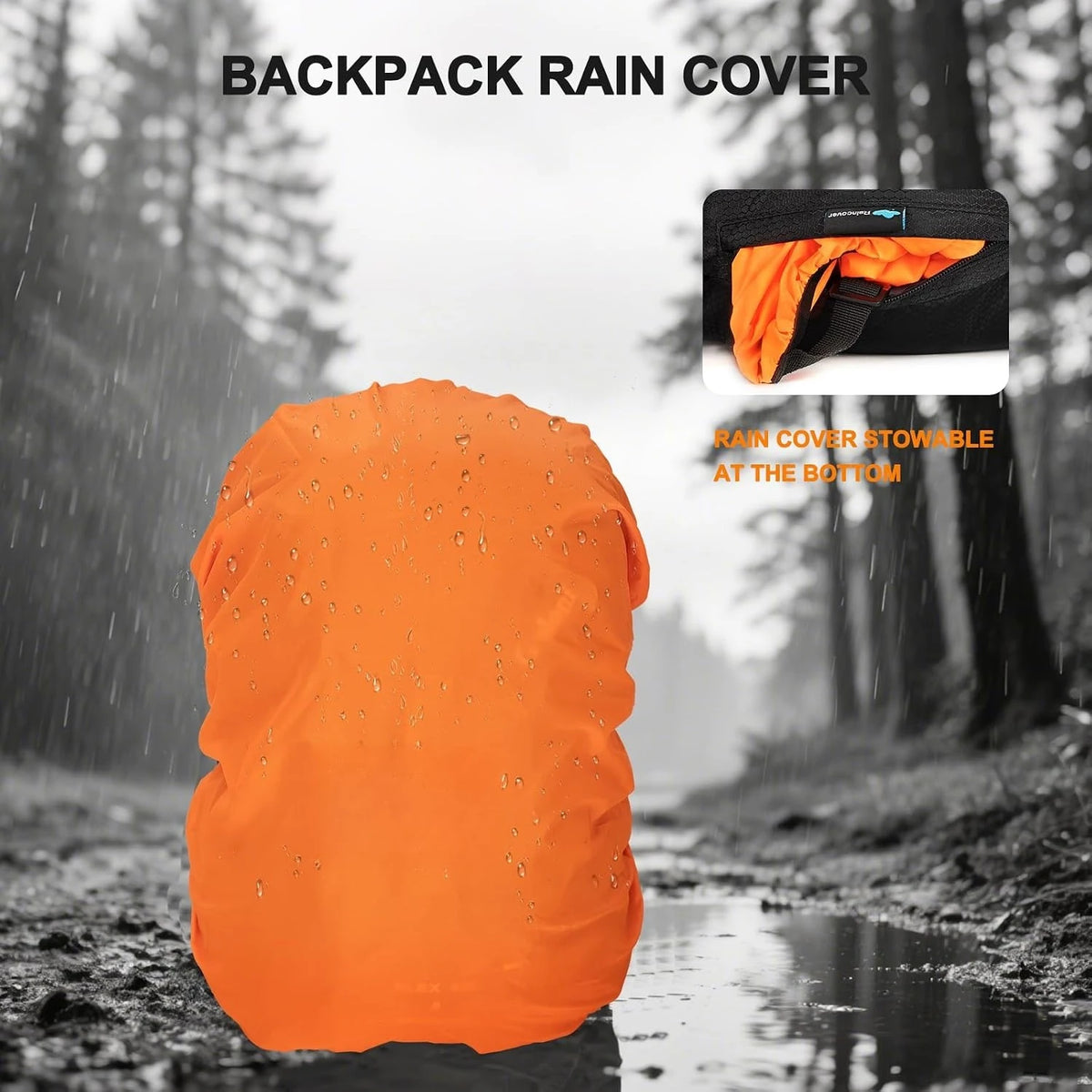 45L Foldable Water Resistant Hiking Backpack With Rain Cover & Trekking Pole Holder Ergonomic Daypack Black For Mountaineering Climbing Camping Backpacking Fishing Cycling Multi-Day Trek Weekend Travel Outdoor Sports Men Wome