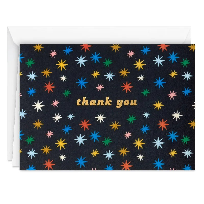 Thank-You Notes (Colorful Stars on Black), 10 ct.