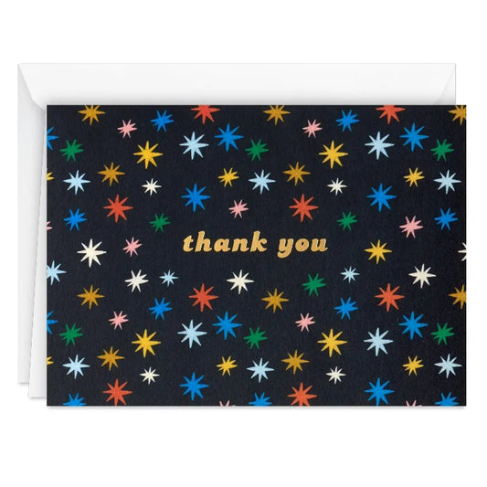 Thank-You Notes (Colorful Stars on Black), 10 ct.