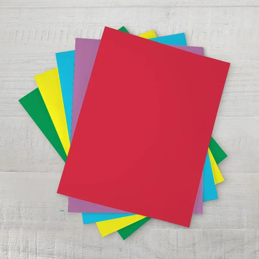 Assorted Primary Card Stock, 8.5" x 11", 65 lb, 50 Sheets