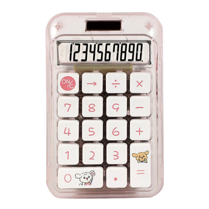 1pcs Transparent Color Solar Dual Power Calculator - Designed Cute And Compact, With Large Screen And Buttons, High-precision 10 Digit Number Capability, Suitable For Offices, Schools, And Homes