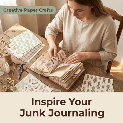 6x6in, 48 Sheets Double-Sided Patterned, Vintage Cardstock Bleed-Resistant For Inks and Glues, Folds And Tears Cleanly, Acid-Free