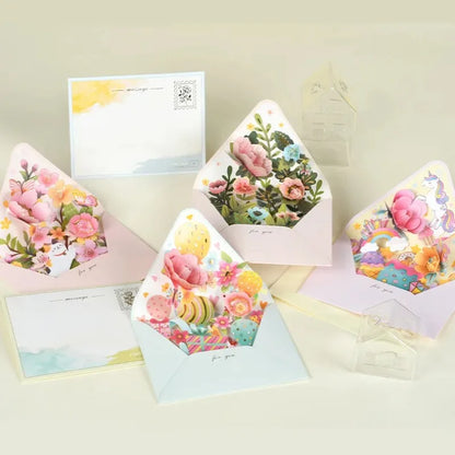 Greeting Card Flowers Cat Pop Up Card 3D Greeting Cards for Birthday, Anniversary, Thank You, Thanksgiving, Christmas, Get Well,