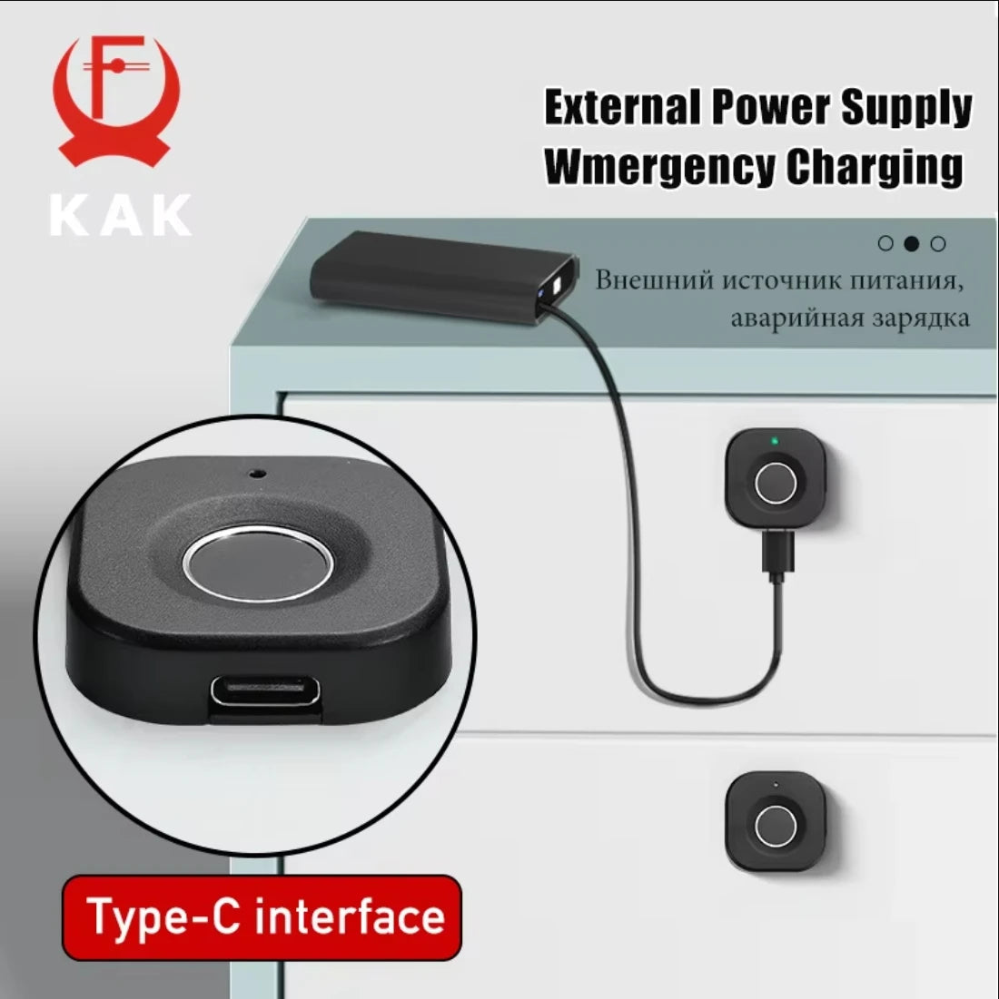 KAK Biometric Fingerprint Lock Black Keyless Cabinet Lock Smart Drawer Locks Anti-theft Door Lock Long Standby Time Door Hardware