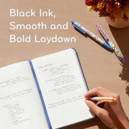 6pk Ballpoint Pens Black Ink Laguna Bountiful Bouquet