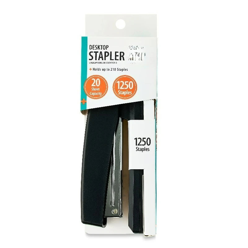 Desktop Stapler and EZ Squeeze Three-Hole Punch Office Bundle