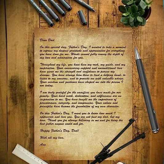 Vintage Stationery Paper 60 Sheets, 8.5" x 11" Letter Size, Double-Sided Aged Antique Printer Paper for Writing, Invitations