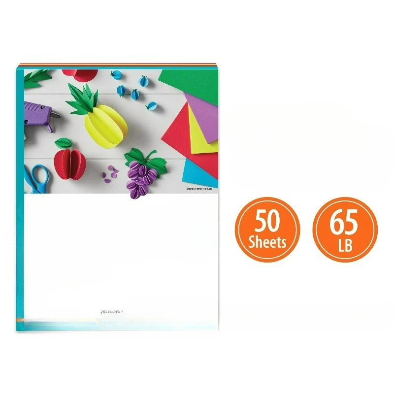 Assorted Primary Card Stock, 8.5" x 11", 65 lb, 50 Sheets