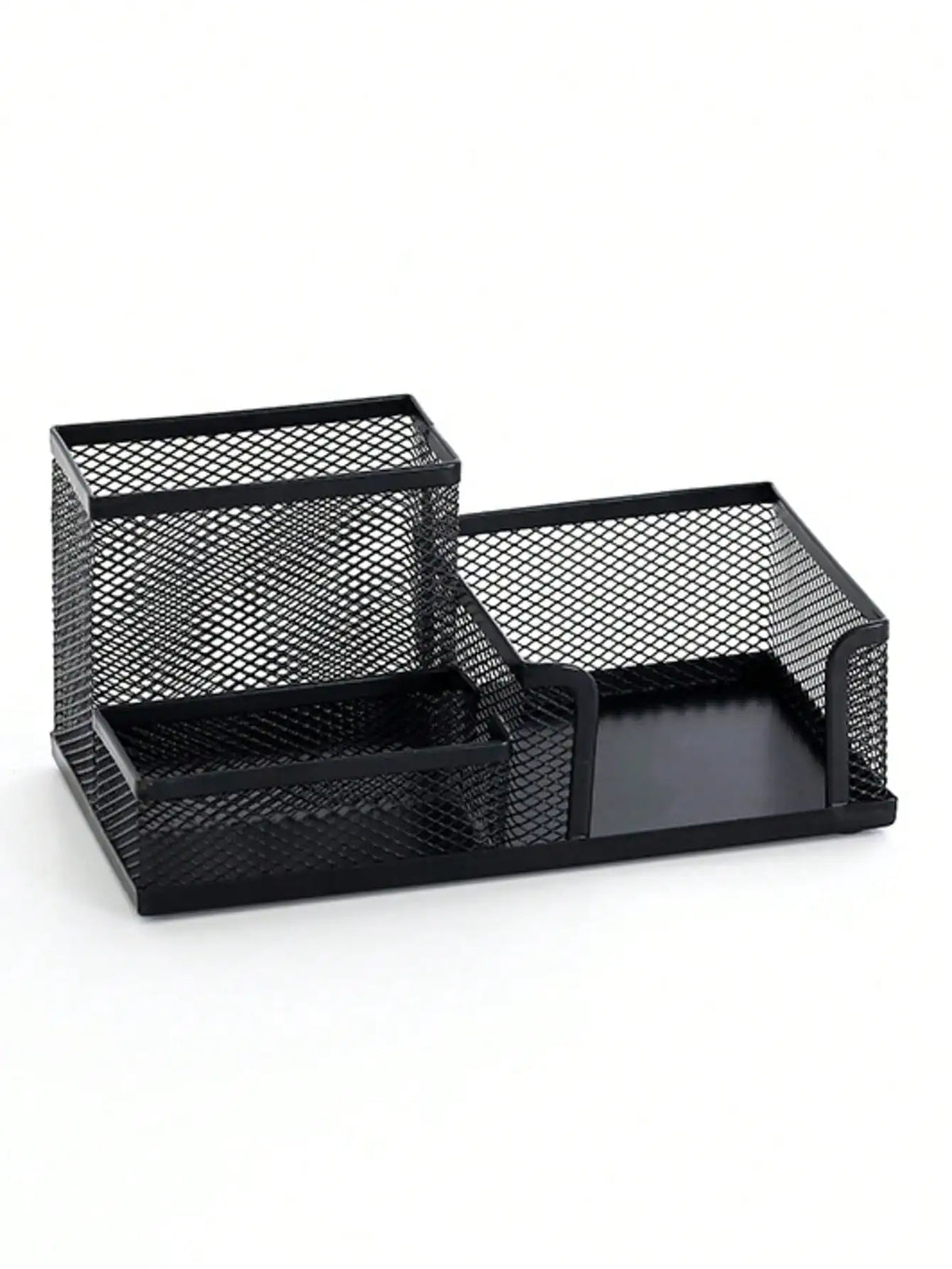 Black Metal Mesh Desktop Organizer Rack, Multi-Layer Pen Holder, Suitable For Office And Home, Desktop Storage Solution, Can Hold Pens, Pencils, Stationery And Small Items Desk Office Supplies Office Accessories School Suppli