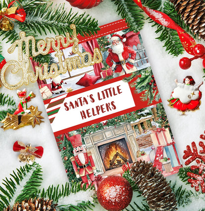 A5 Christmas Theme Sticker Book PET Material Pre-cut Model Retro Style Diary Decoration Base Material