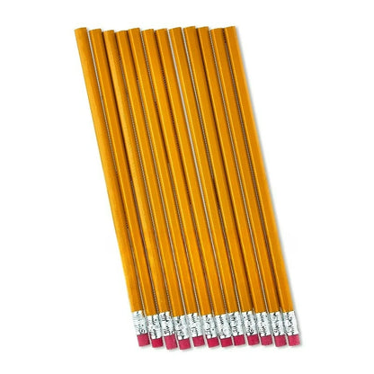 Unsharpened Wood Pencils, Lead, Yellow, 12 Count