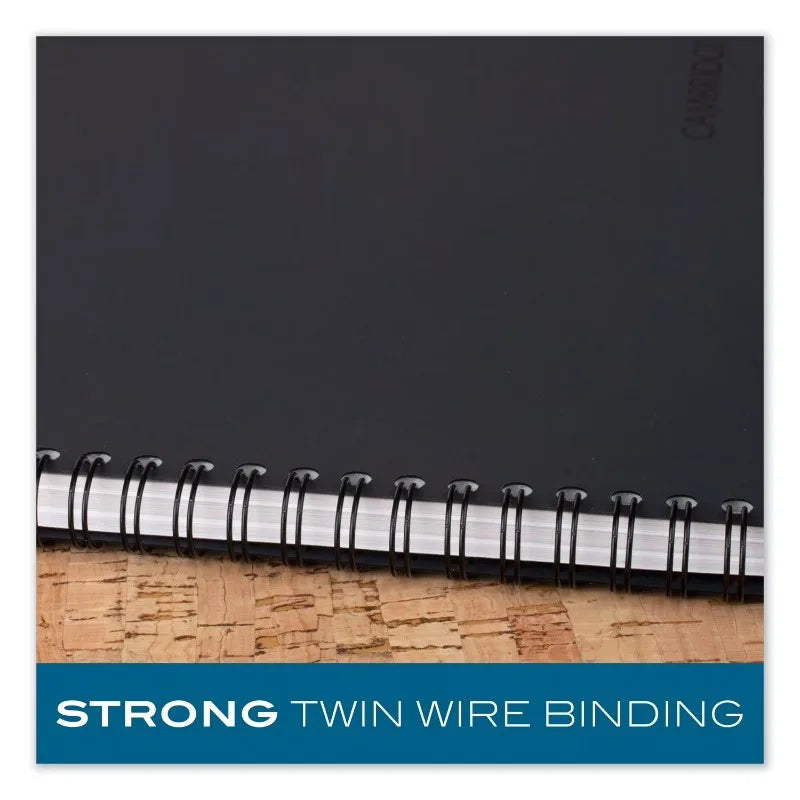 Wire bound Business Notebook, Wide/Legal Rule, Black Cover, 8" x 5", 80 Sheets