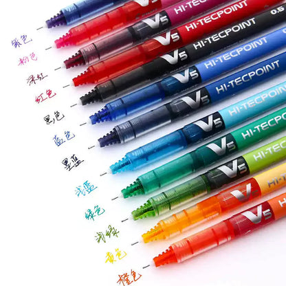 12pcs Pilot BX-V5 Gel Pens Hi Straight Liquid Pen Large Capacity Quick-drying Ink 0.5mm Needle Point Stationery
