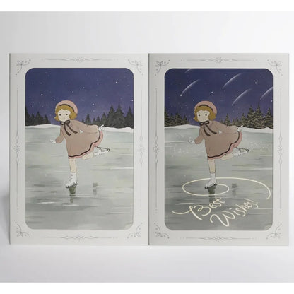 Reveal Card "",Angel Lighting Candle Illustration, Vintage Holiday Greeting Card with Envelope